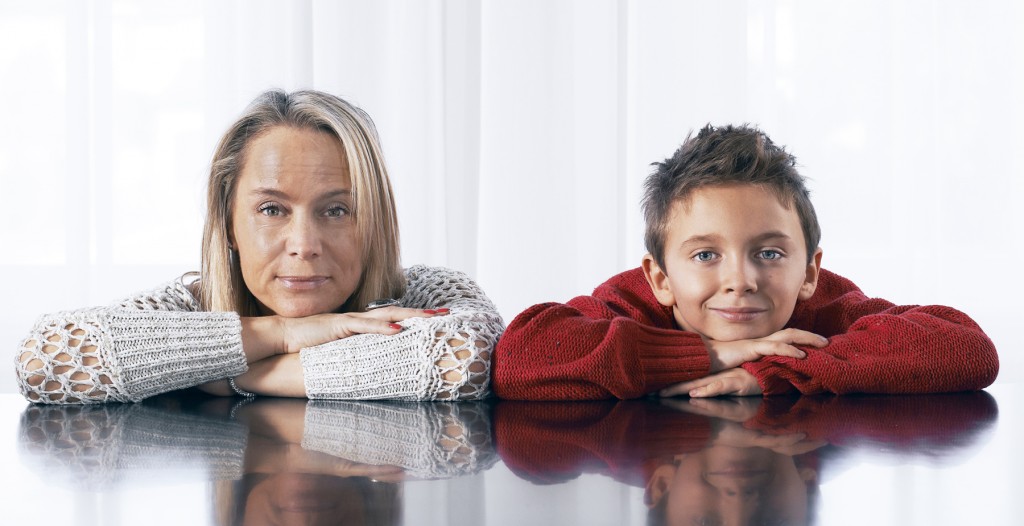 mother and son portrait