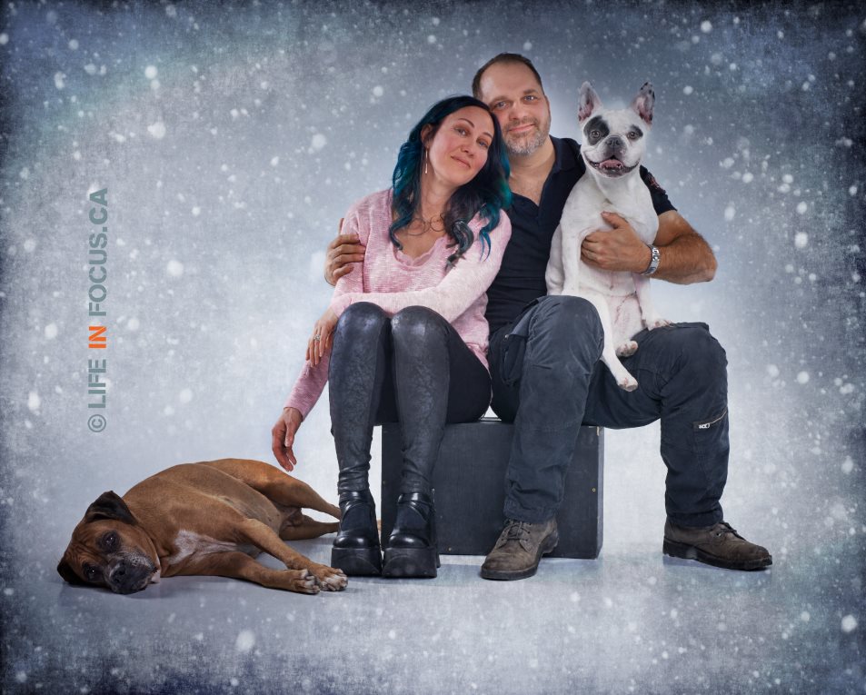 Family photoshoot with dogs in Montreal