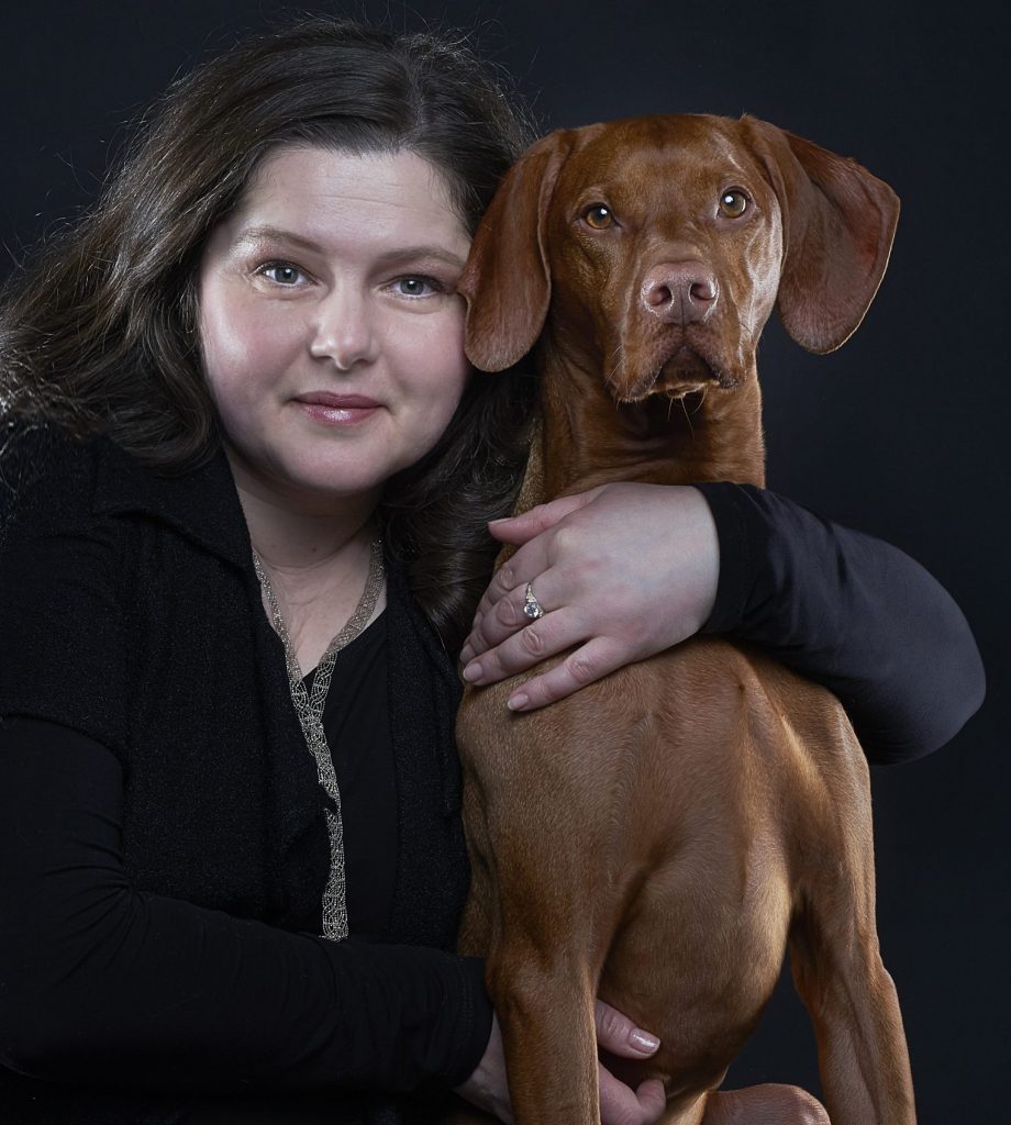 Dog and woman portrait photography